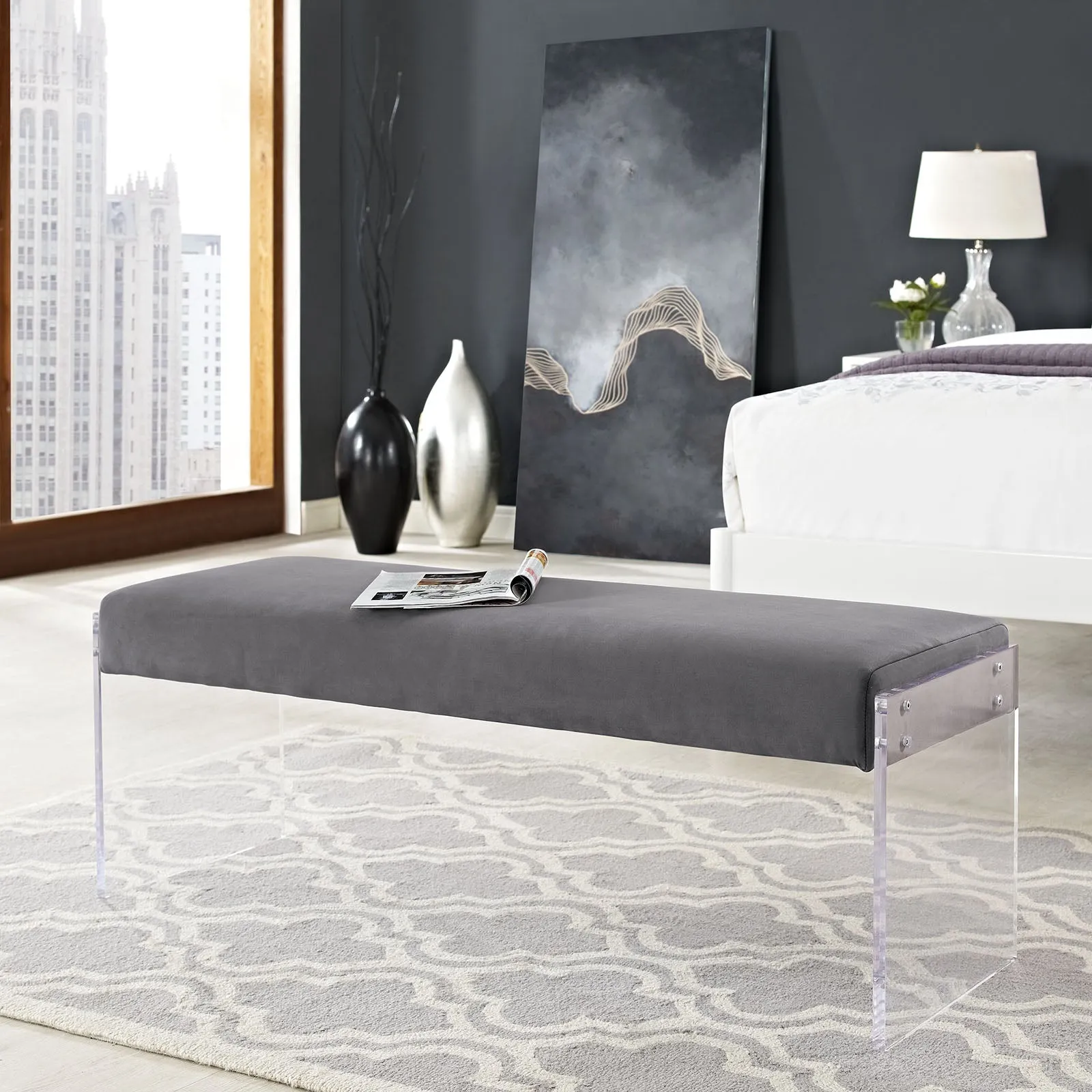 Roam Performance Velvet Bench by Modway