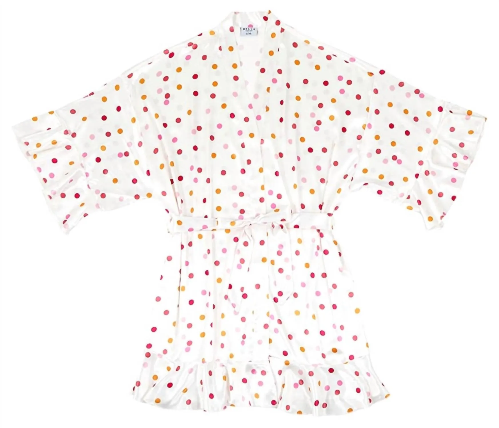 Ruffled Satin Robe In Confetti