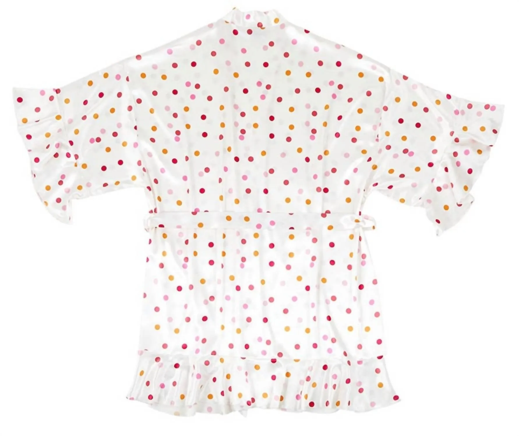 Ruffled Satin Robe In Confetti