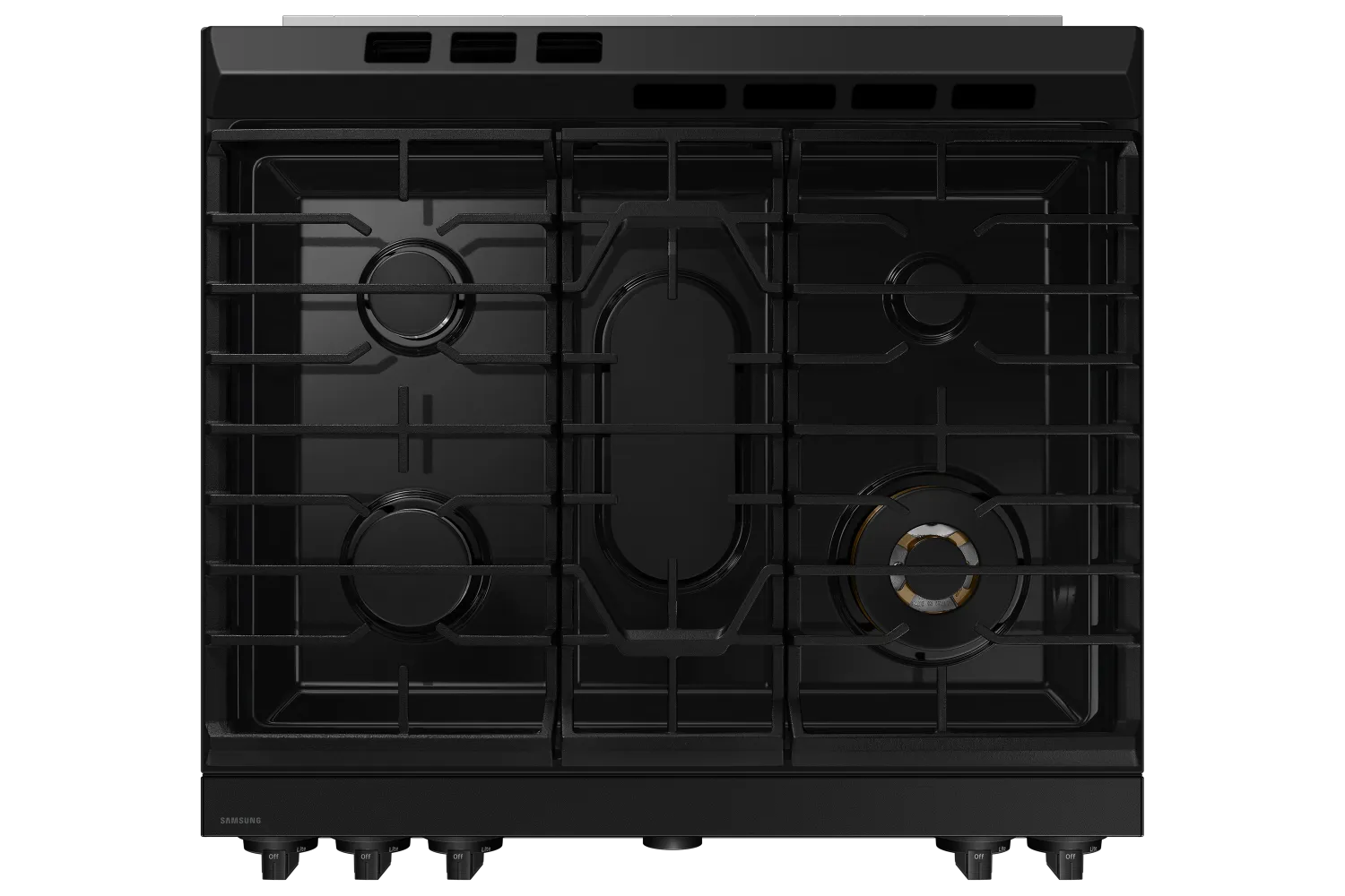 Samsung BESPOKE Matte Black Steel 30" Gas True Convection Slide in Range with Air Sous Vide and Air Fry (6.0cu.ft) - NSG6DG8500MTAA