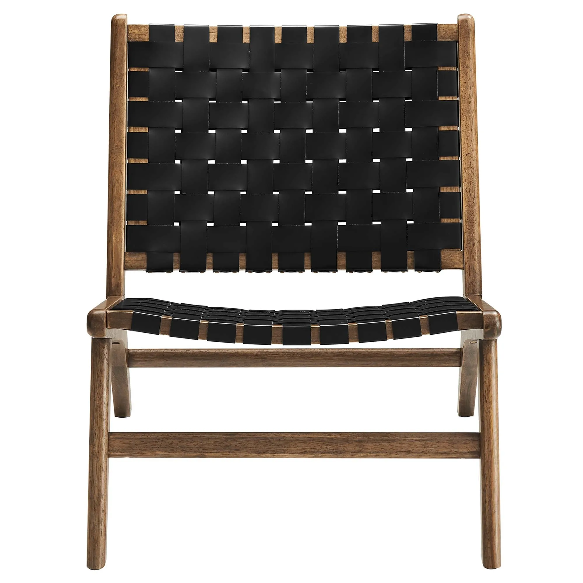 Saoirse Faux Leather Wood Accent Lounge Chair by Modway