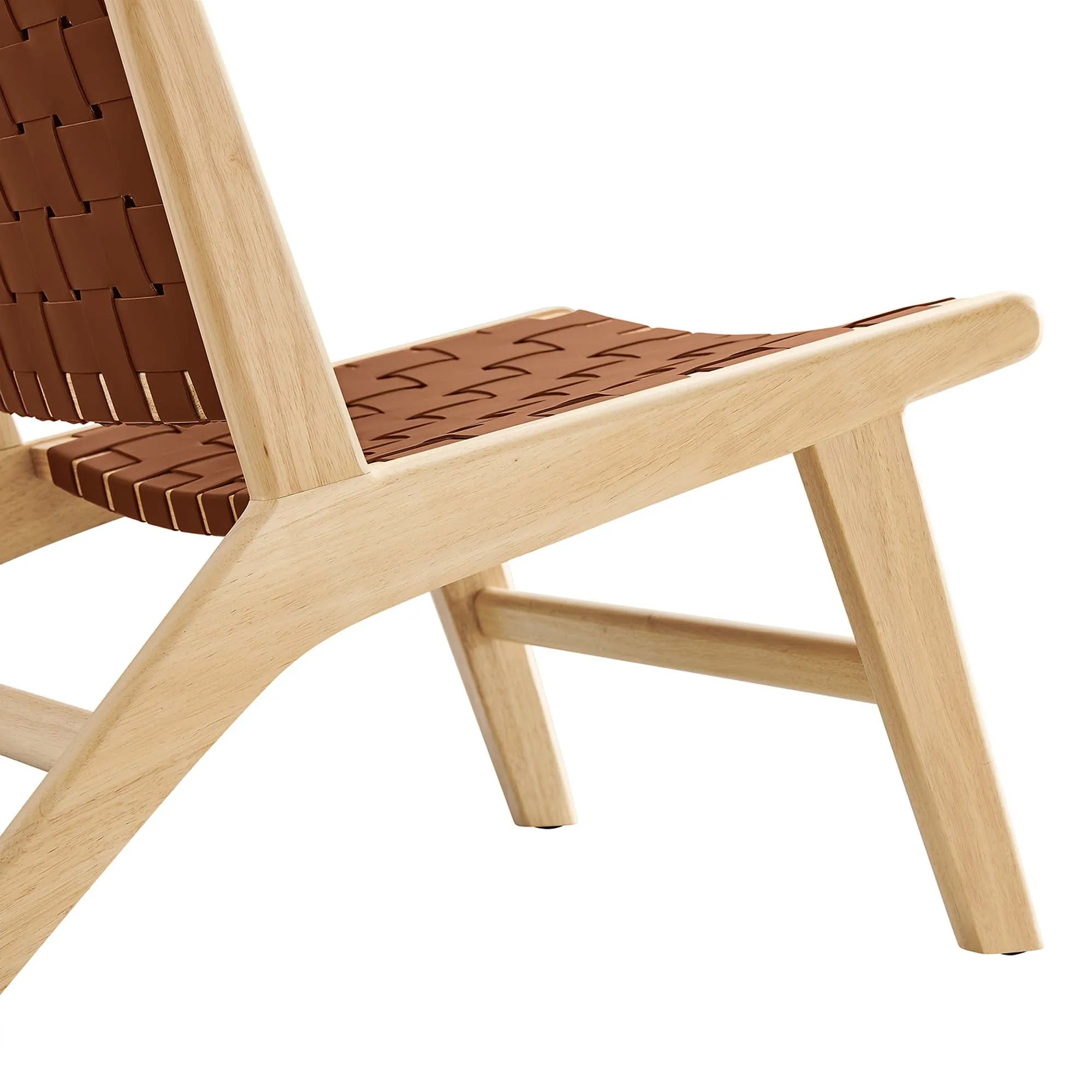 Saoirse Faux Leather Wood Accent Lounge Chair by Modway