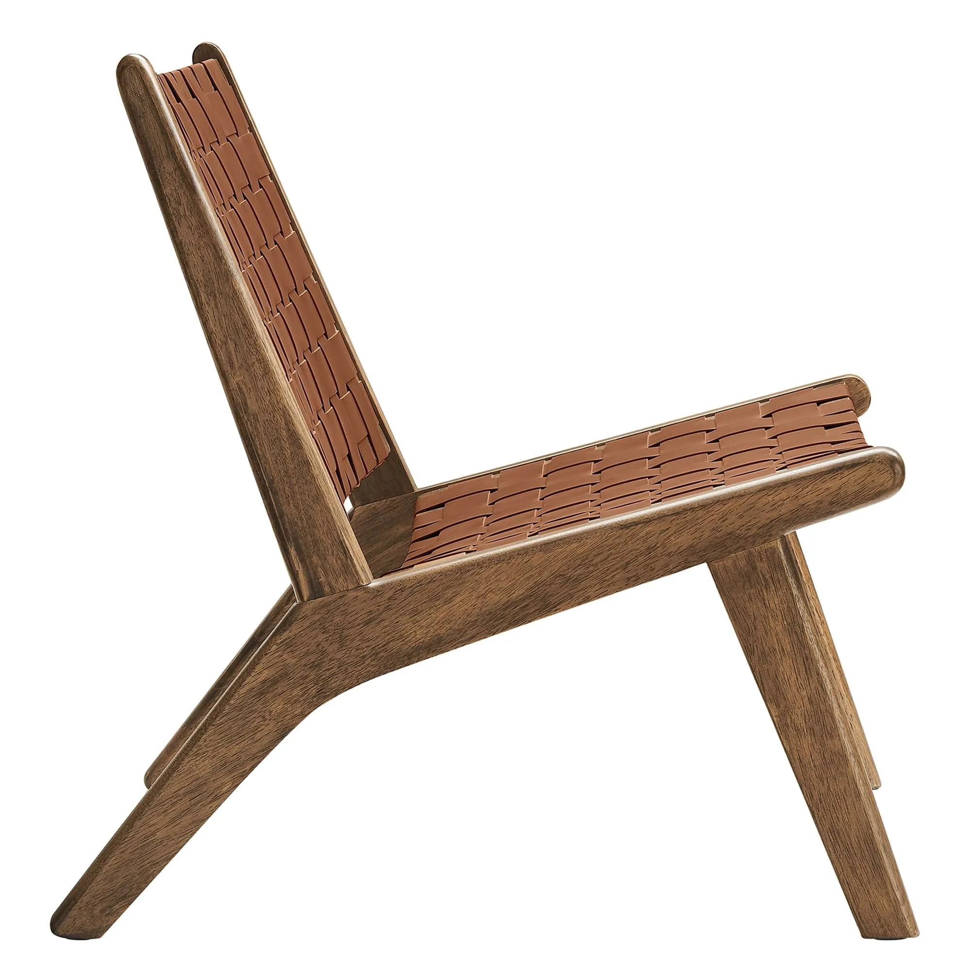 Saoirse Faux Leather Wood Accent Lounge Chair by Modway