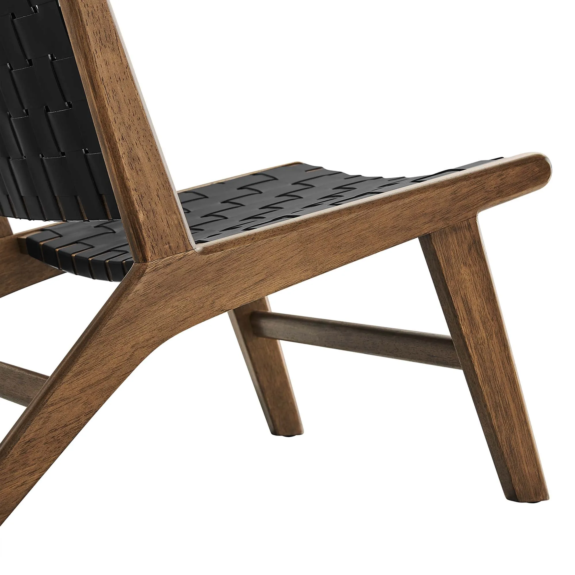 Saoirse Faux Leather Wood Accent Lounge Chair by Modway