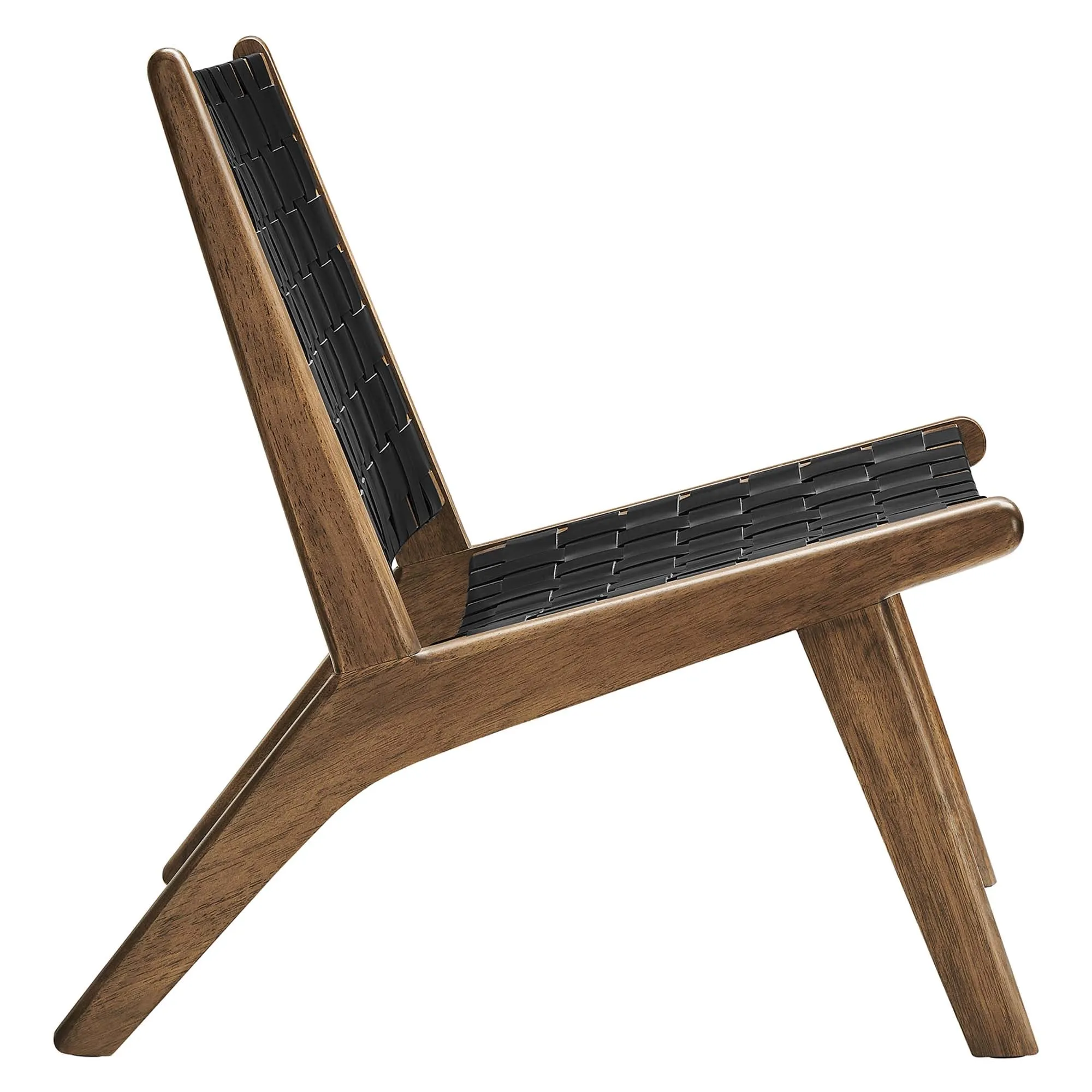 Saoirse Faux Leather Wood Accent Lounge Chair by Modway