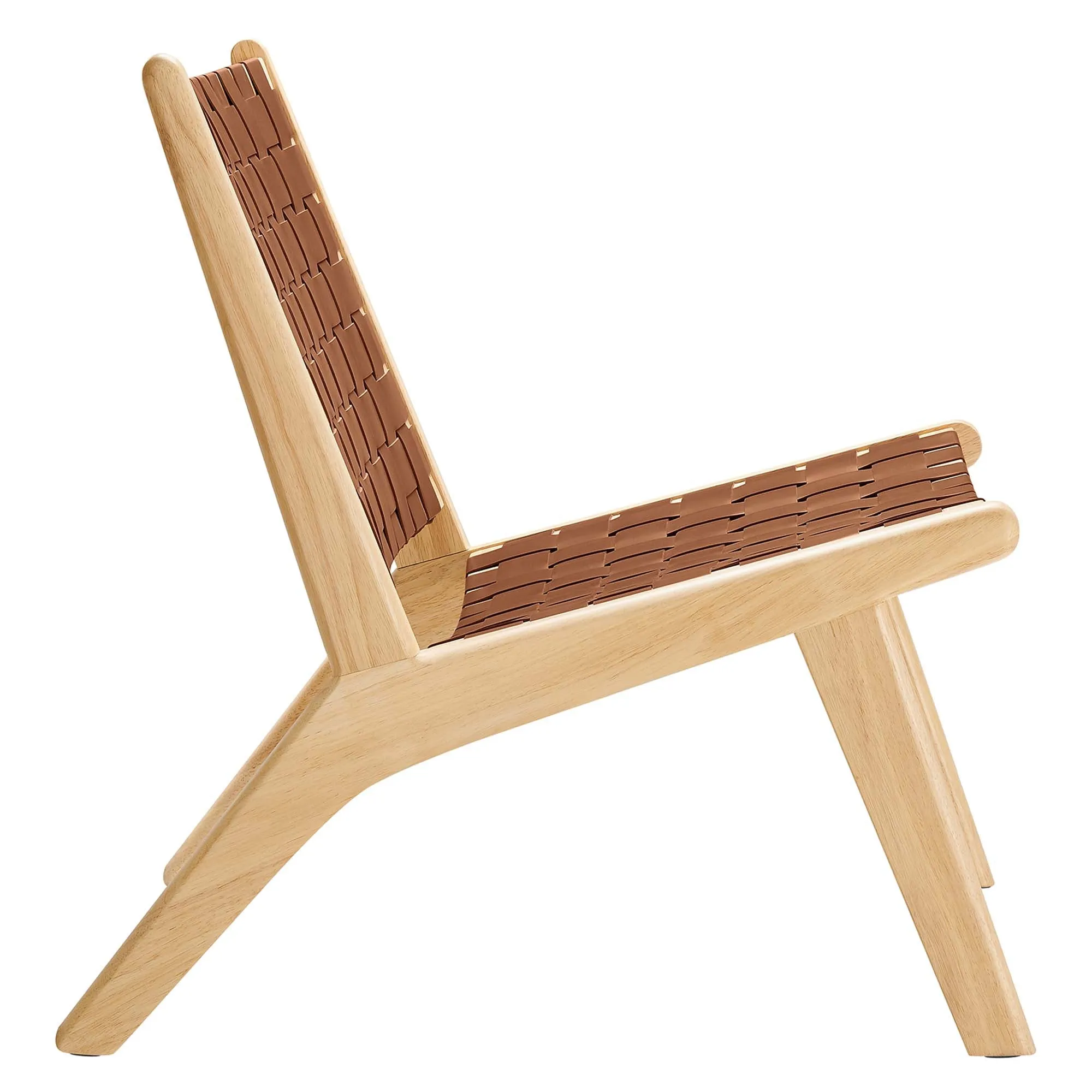 Saoirse Faux Leather Wood Accent Lounge Chair by Modway
