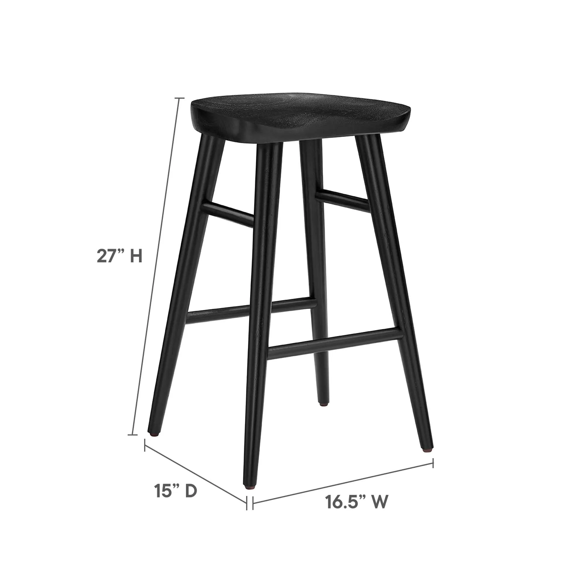 Saville Backless Wood Counter Stools - Set of 2 by Modway