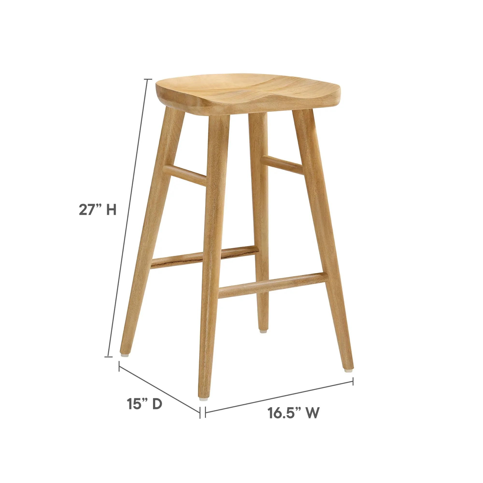 Saville Backless Wood Counter Stools - Set of 2 by Modway