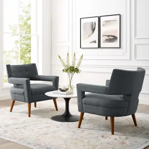 Sheer Upholstered Fabric Armchair Set of 2 by Modway
