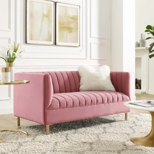 Shift Channel Tufted Performance Velvet Loveseat by Modway