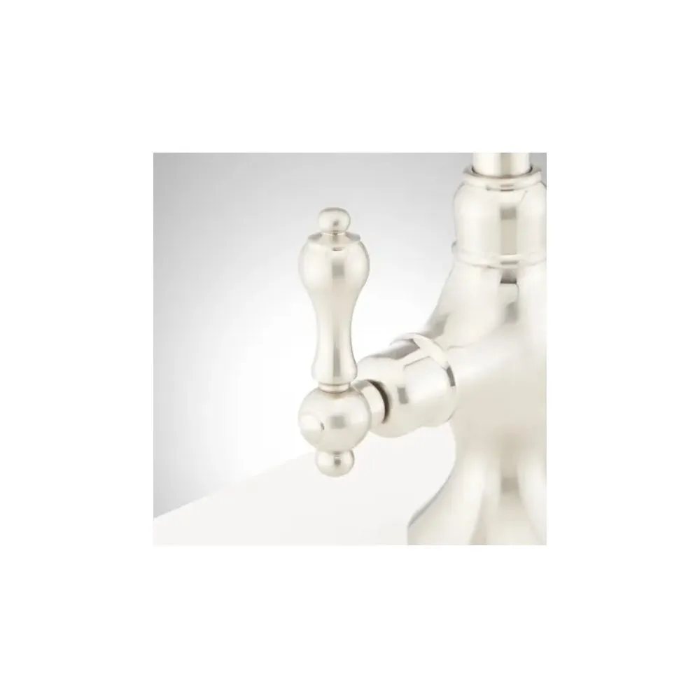 Signature Hardware RS-029D-BN Isabel Gooseneck Faucet with Metal Lever Handles - Brushed Nickel