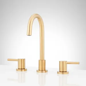 Signature Hardware SHWSCLE807BG Lexia 1.2 GPM Widespread Gooseneck Bathroom Faucet with Pop-Up Drain Assembly, Brushed Gold