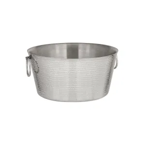 SKI 30 Quart Hammered Double Walled Stainless Steel Beverage Tub