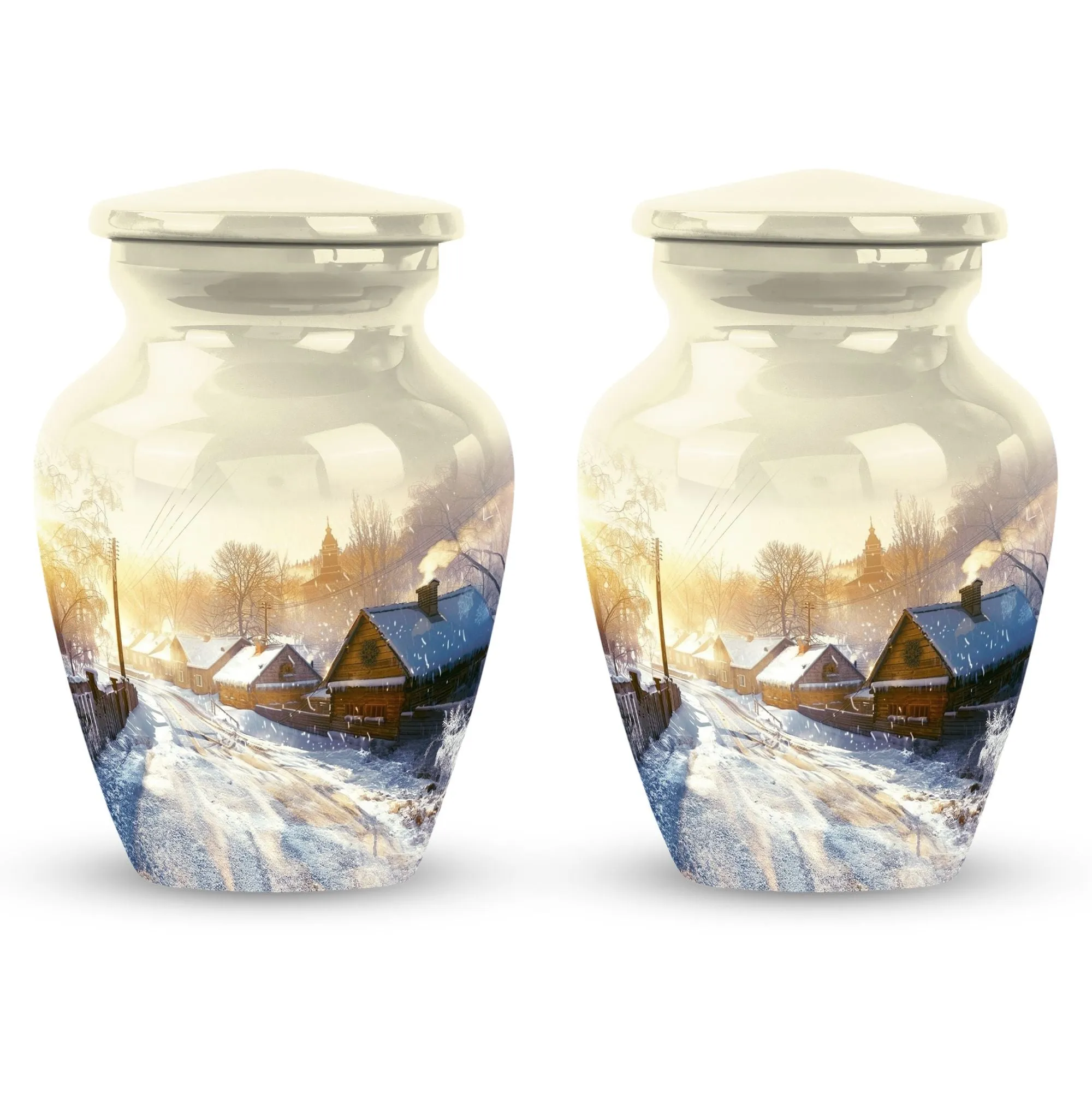 Snowflakes Touch Large Urn: Unmatched Elegance for Memories