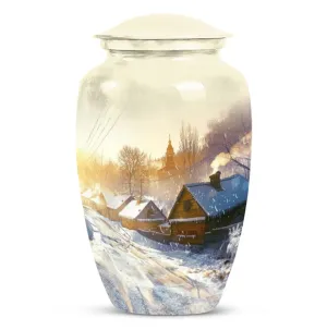 Snowflakes Touch Large Urn: Unmatched Elegance for Memories