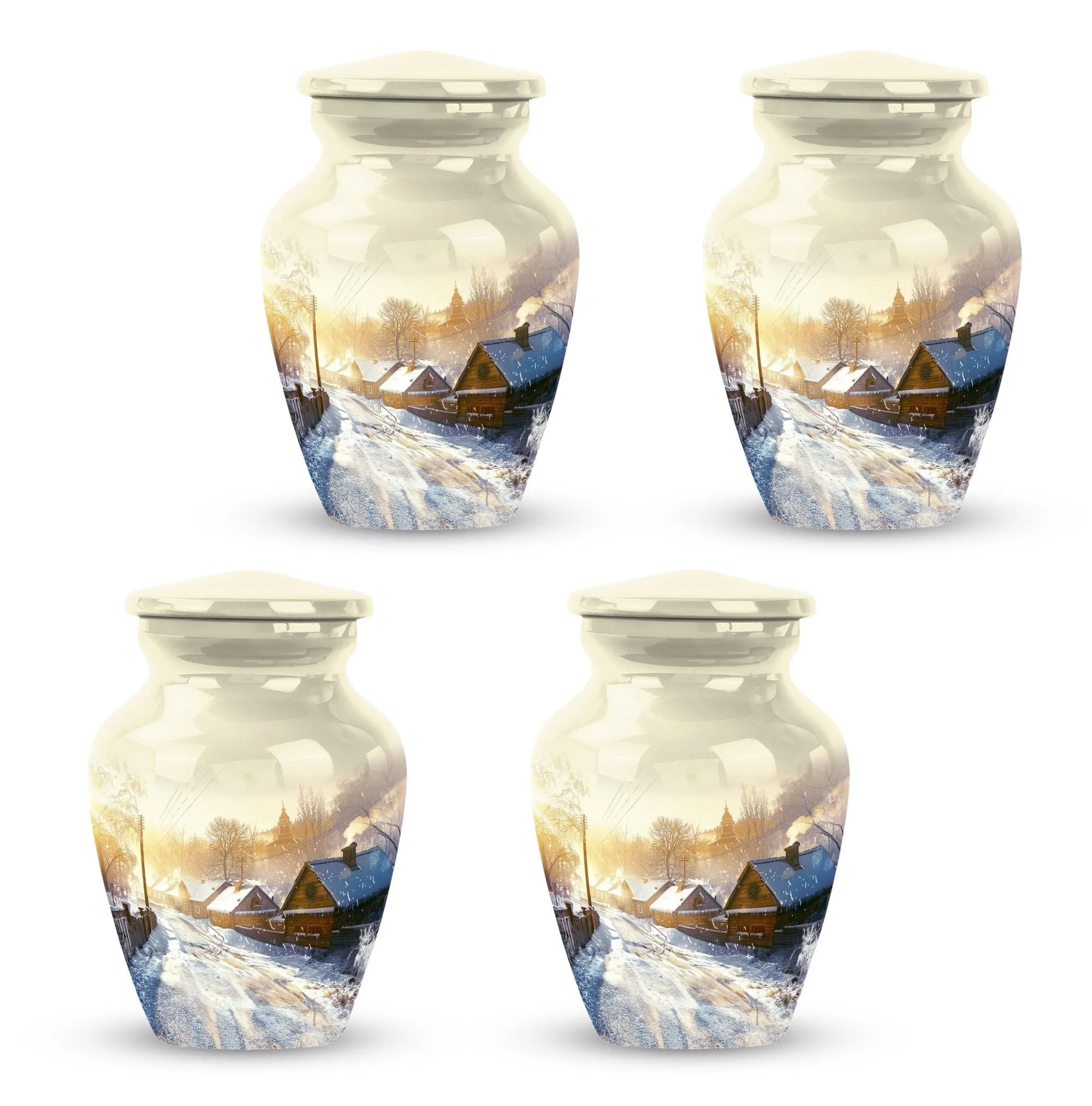 Snowflakes Touch Large Urn: Unmatched Elegance for Memories