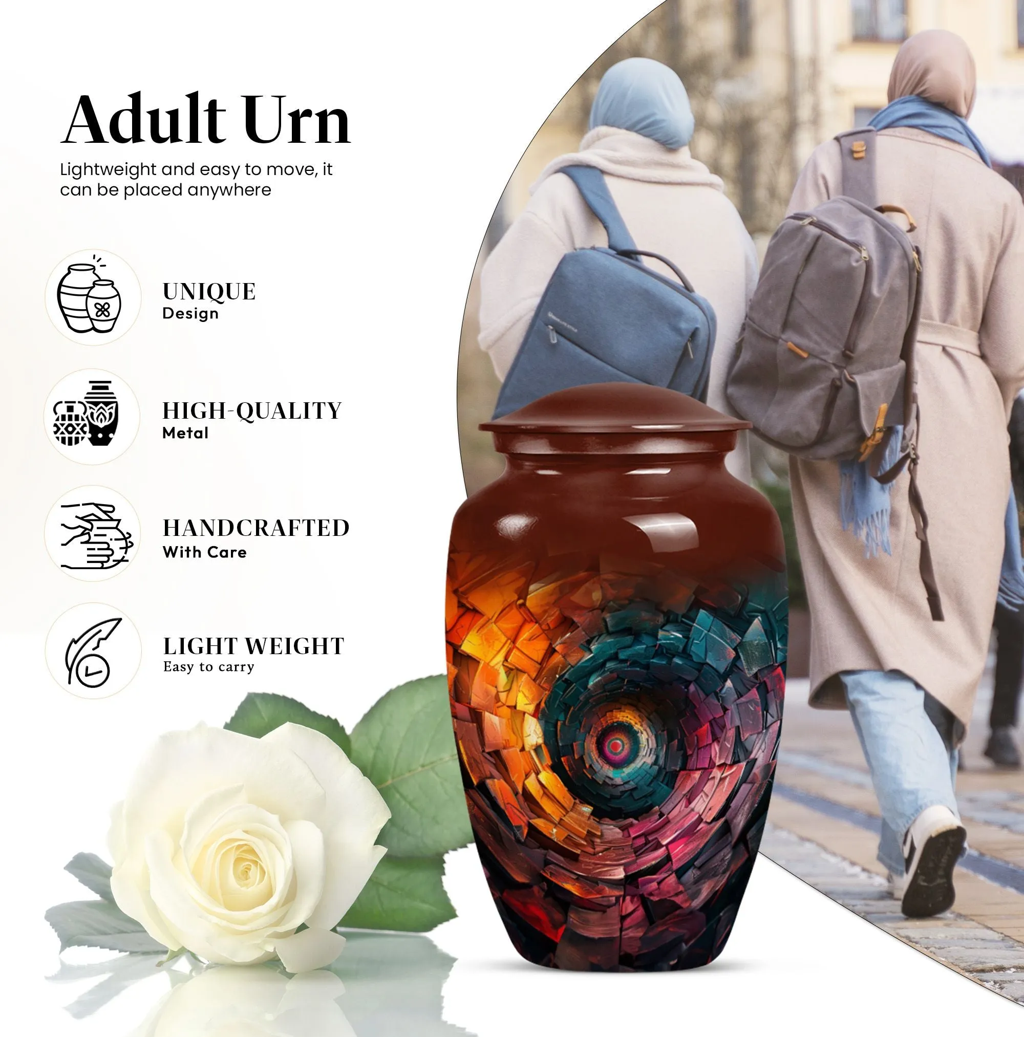 Spiral Bliss Memorial Urn for Human Ashes