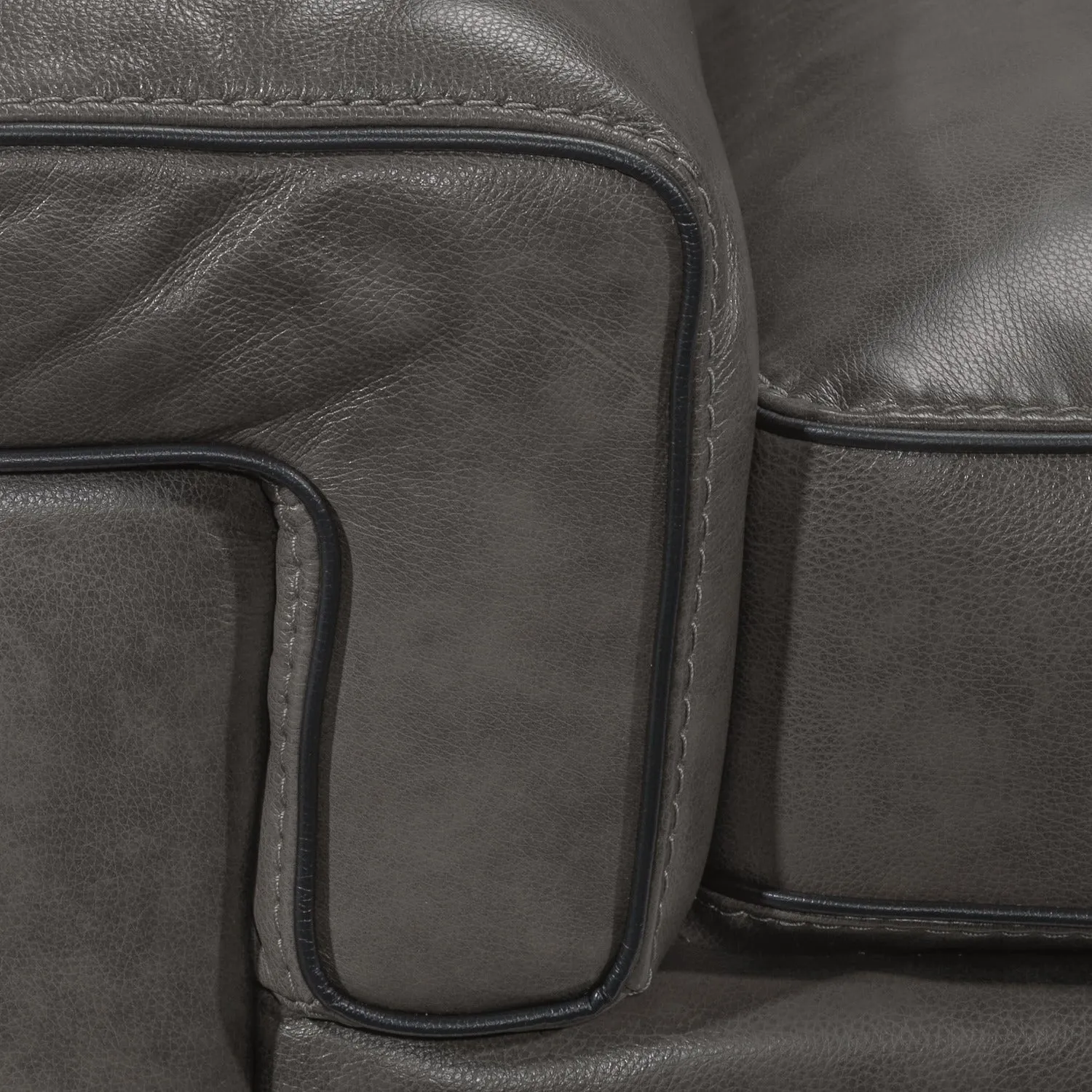 Stampede Leather Loveseat - Charcoal