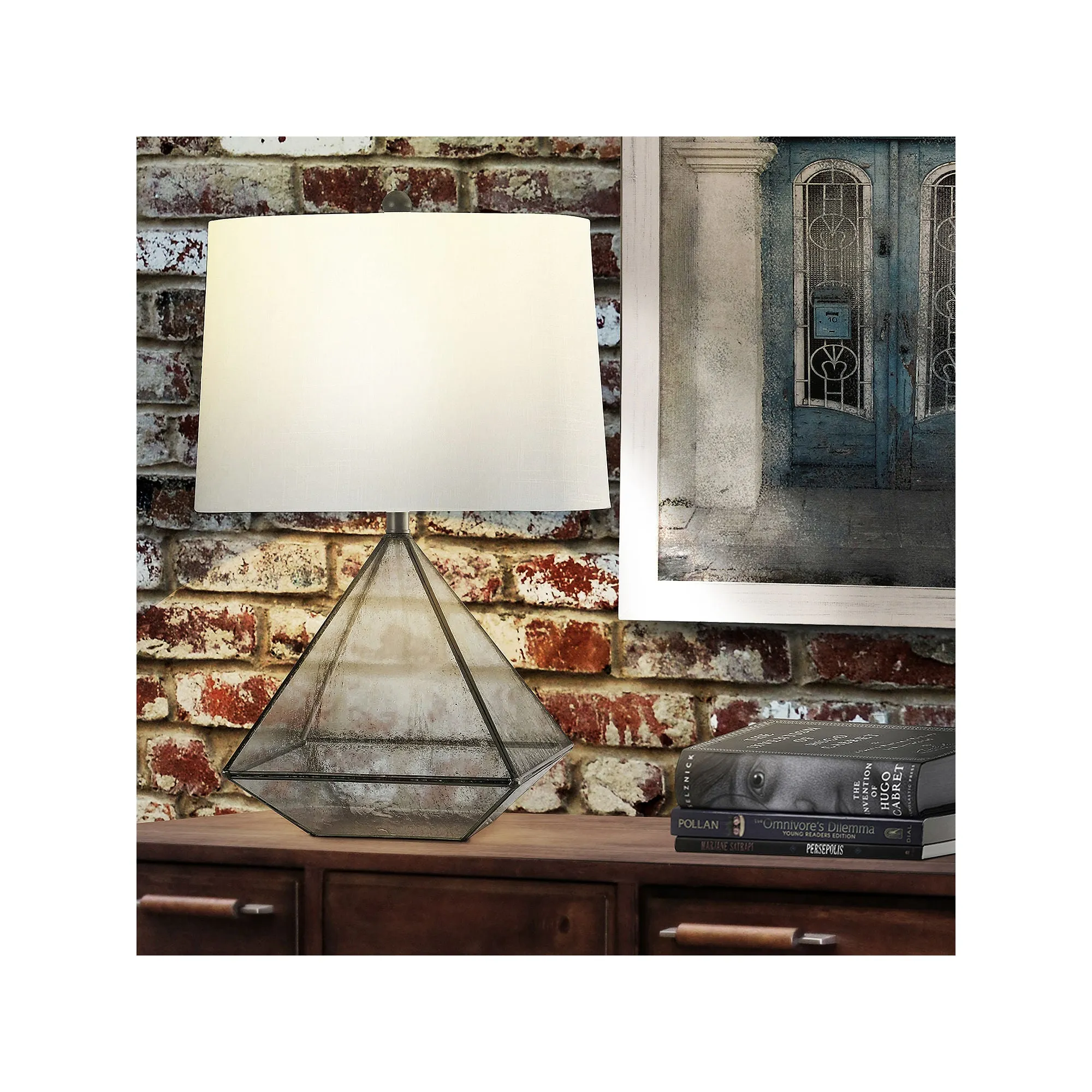 Stylecraft Burke Glass Table Lamp - BURKE BRONZE ONE SIZE