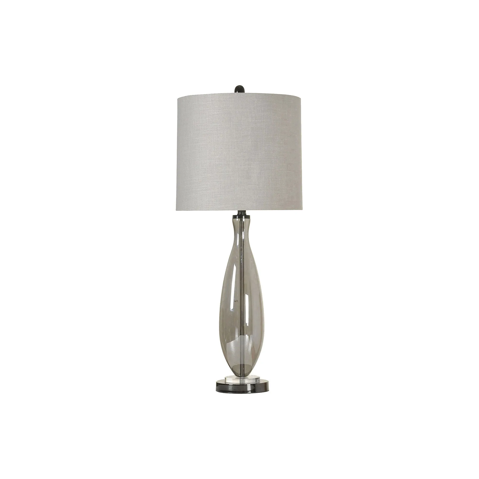 StyleCraft Home Collection L32109DS 33.5-in Black Nickel Incandescent 3-Way Table Lamp with Fabric Shade