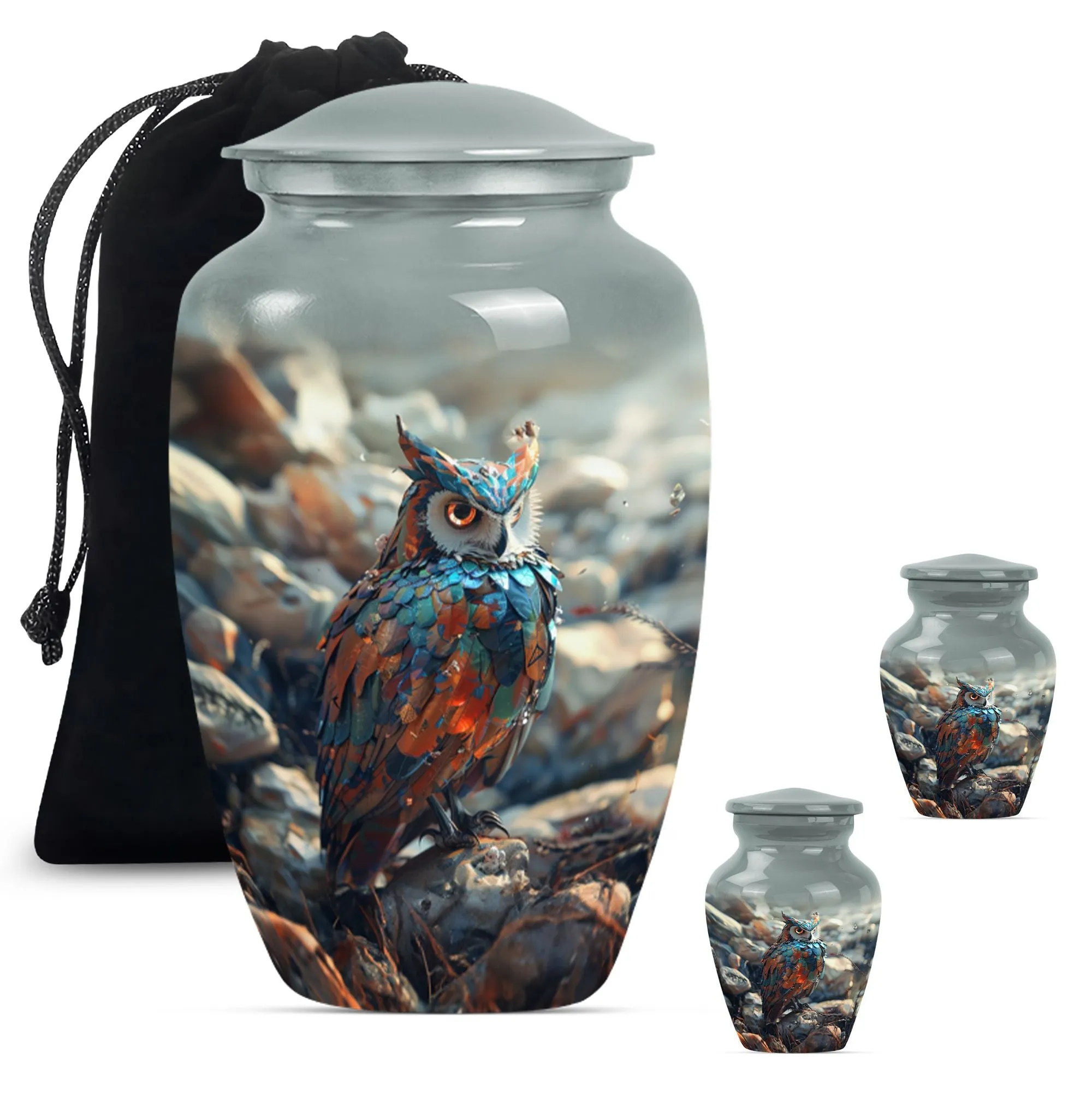 Timeless Owl Urn Tribute: Adult Male Memorial Ashes Keeper