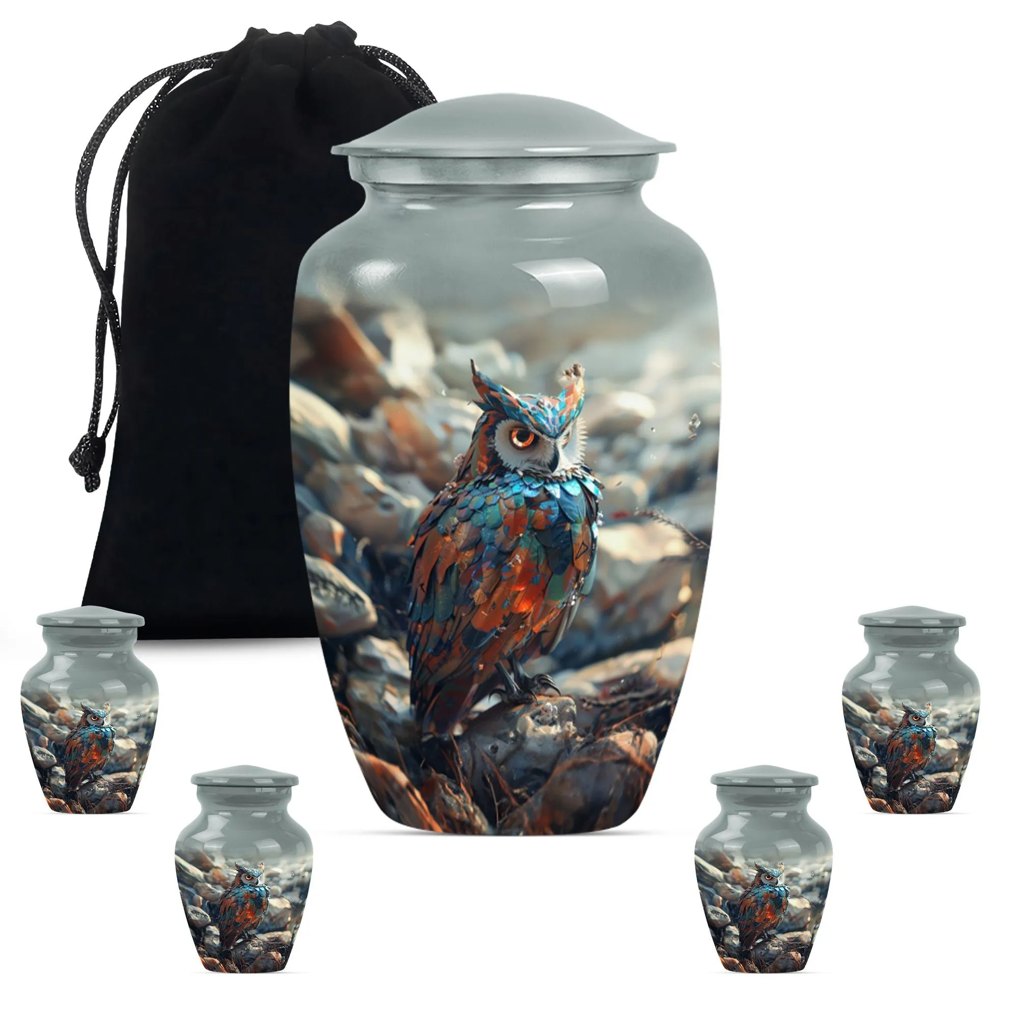 Timeless Owl Urn Tribute: Adult Male Memorial Ashes Keeper