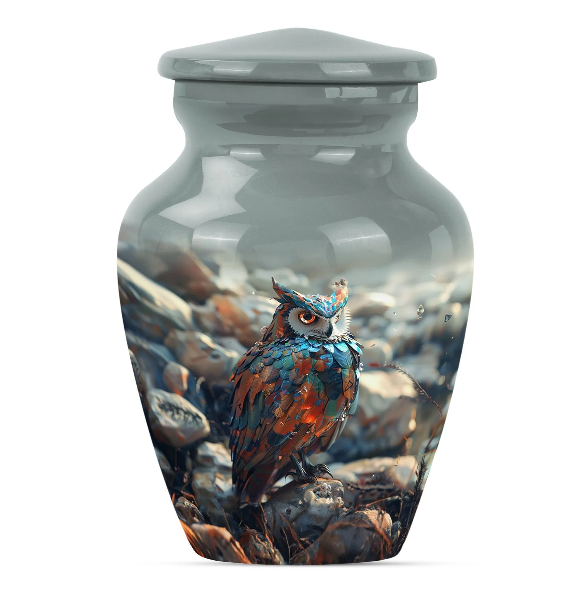 Timeless Owl Urn Tribute: Adult Male Memorial Ashes Keeper