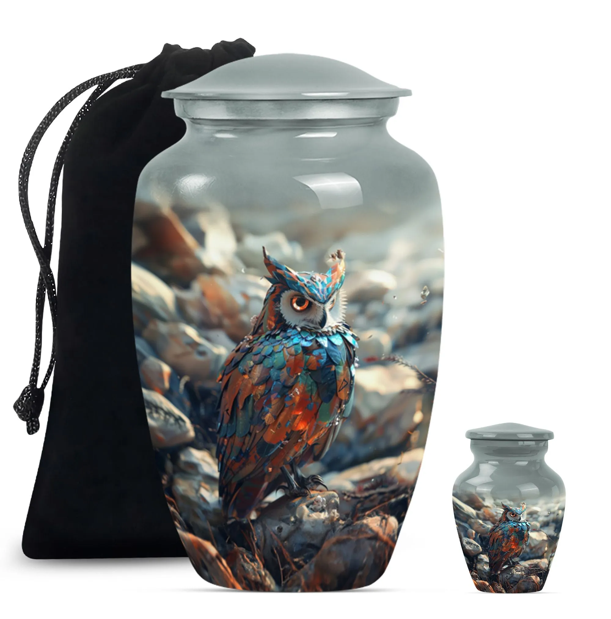 Timeless Owl Urn Tribute: Adult Male Memorial Ashes Keeper