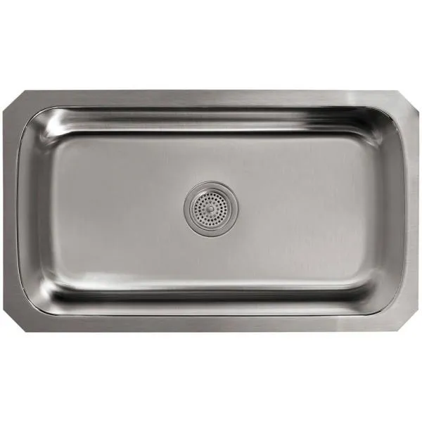 Undertone Undercounter Stainless Steel 32 in. Single Basin Kitchen Sink