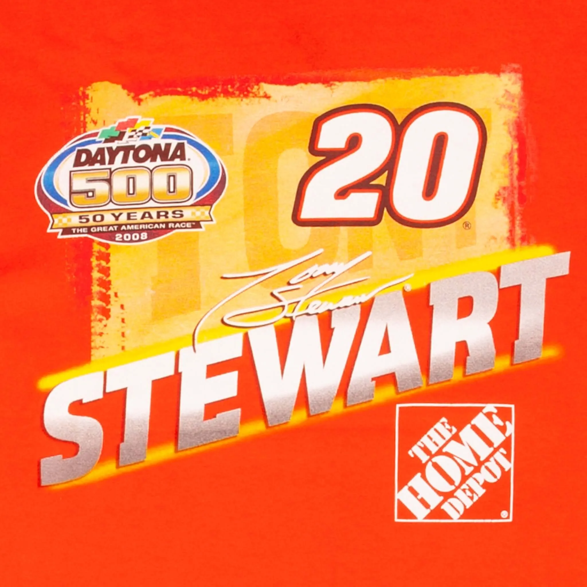VINTAGE NASCAR TONY STEWART HOME DEPOT 2008 TEE SHIRT SIZE LARGE