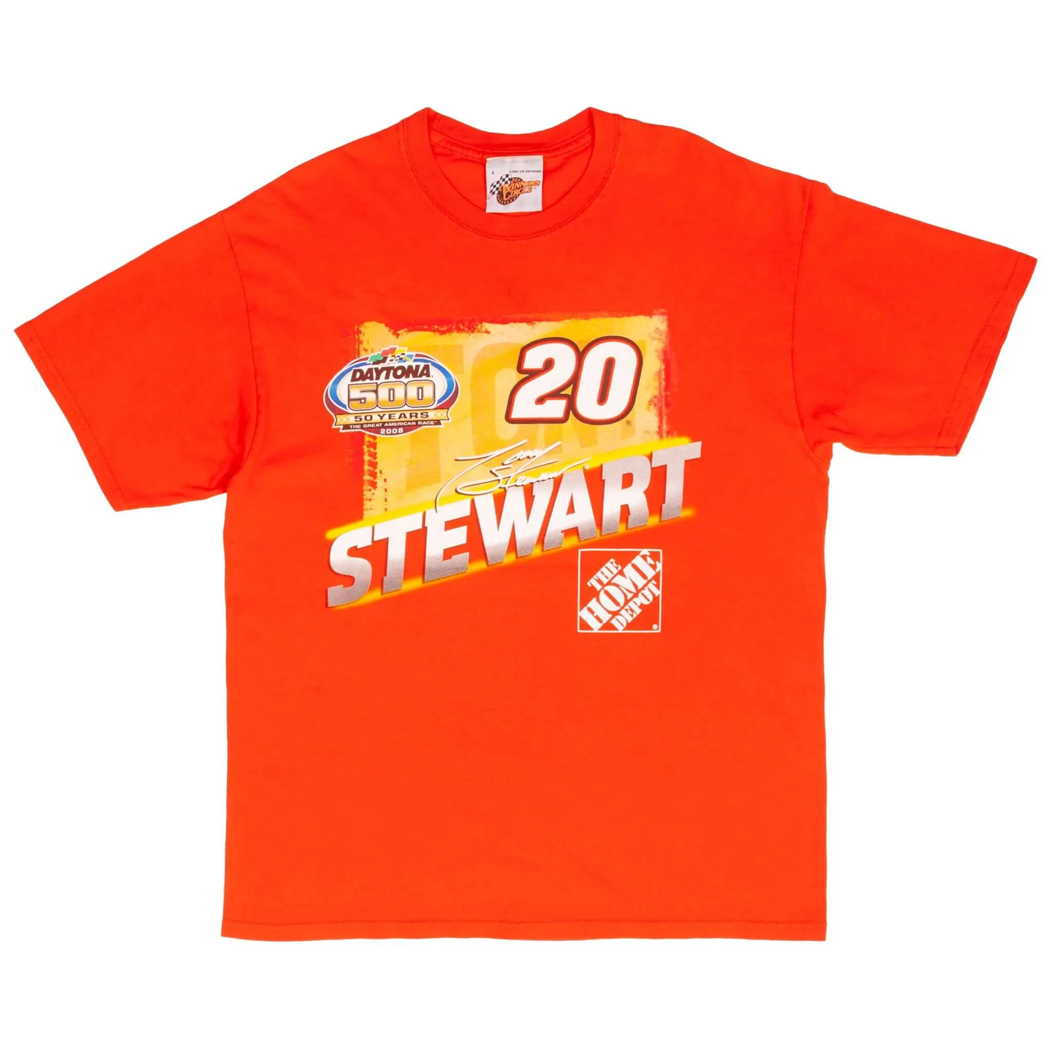 VINTAGE NASCAR TONY STEWART HOME DEPOT 2008 TEE SHIRT SIZE LARGE