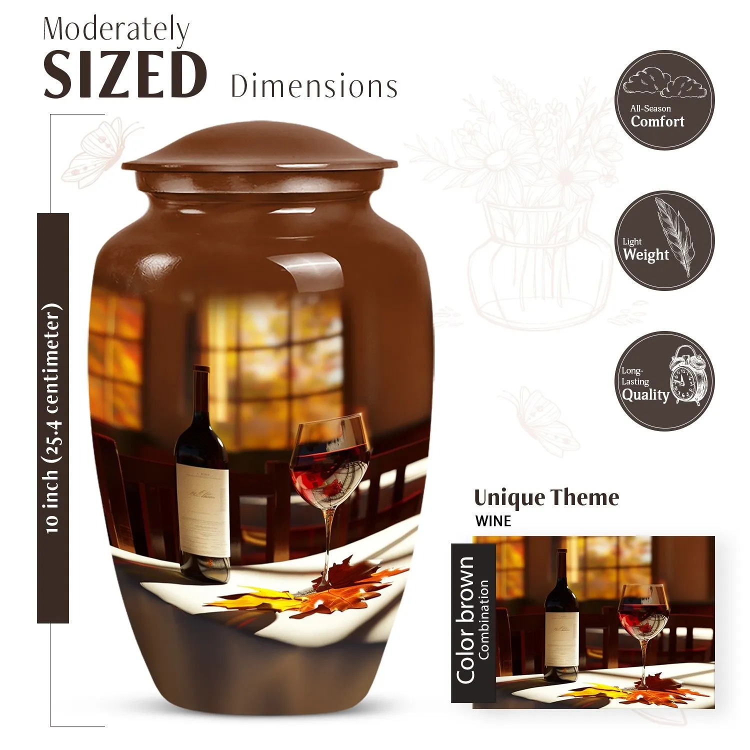 Wine Amazonia Cremation Urn - Unique Memorial Tribute for Adults