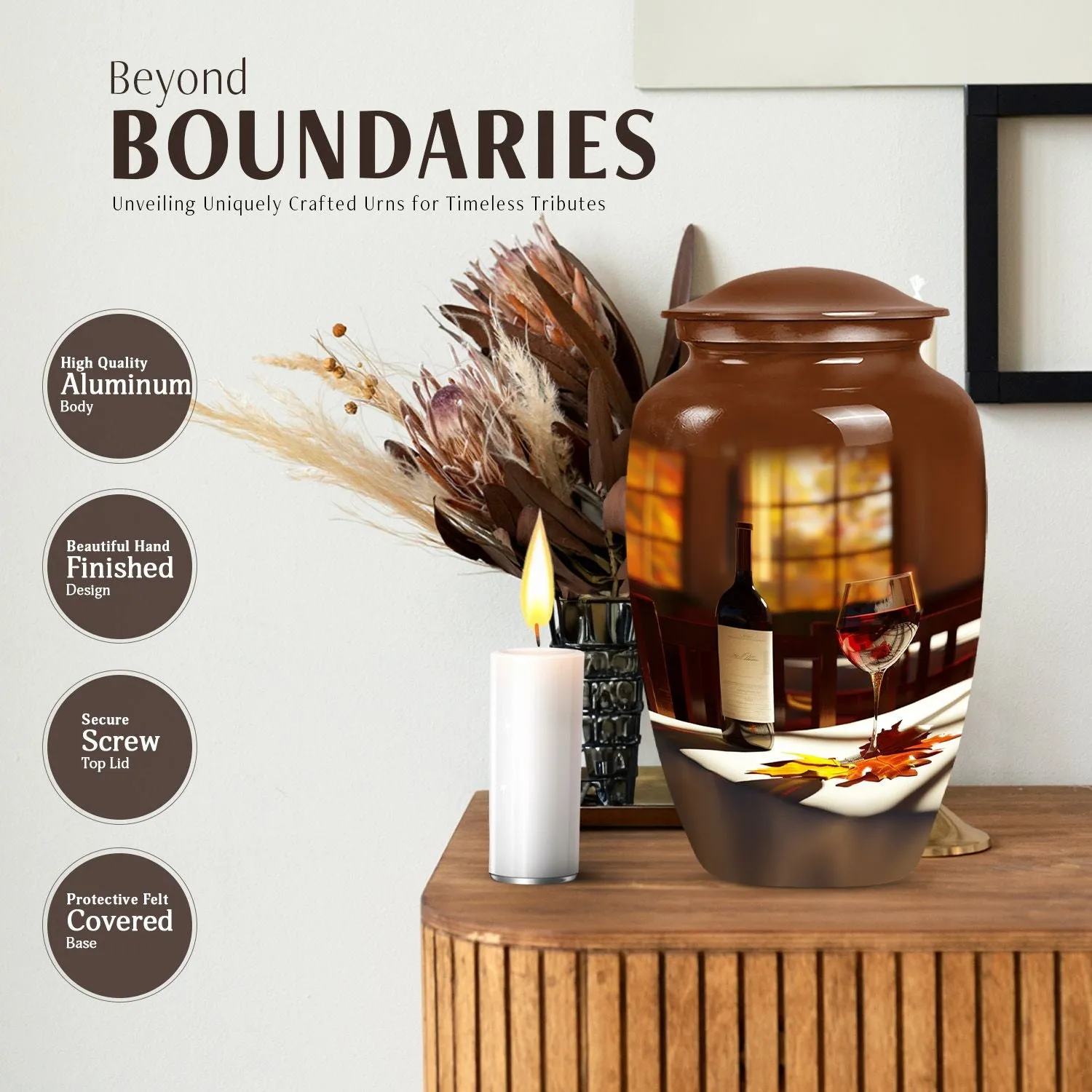 Wine Amazonia Cremation Urn - Unique Memorial Tribute for Adults